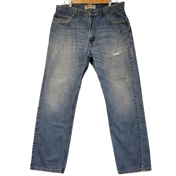 Y2K Levi's 505 Straight Fit Jeans Men's W36 L32 90's Utility Work Pants - Picture 1 of 12